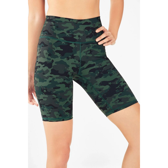 Fabletics Powerhold Define High Waist 9'' Short Women XXS 2XS Star Camo Sycamore - Picture 1 of 11